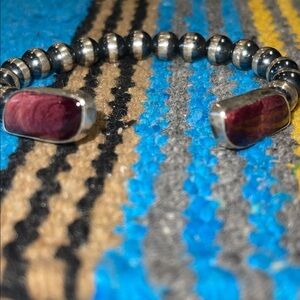 Spiny oyster/sterling silver with Navajo beads